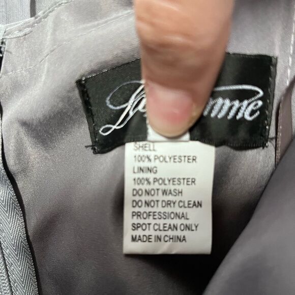 NWT Flaw | 28611 La Femme Silver Gray Platinum Chiffon Ball Gown Formal Dress 4 - Picture 13 of 14